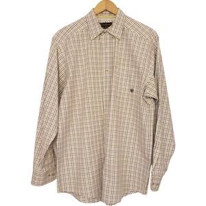 Ariat Pro Series Long Sleeve Western Button Down Shirt Plaid Check Men's Large